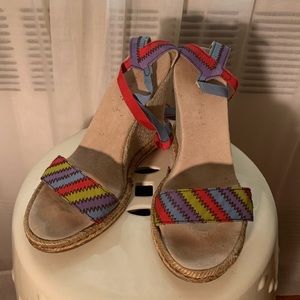 MARC JACOBS Striped Wedge Espadrilles size 37
